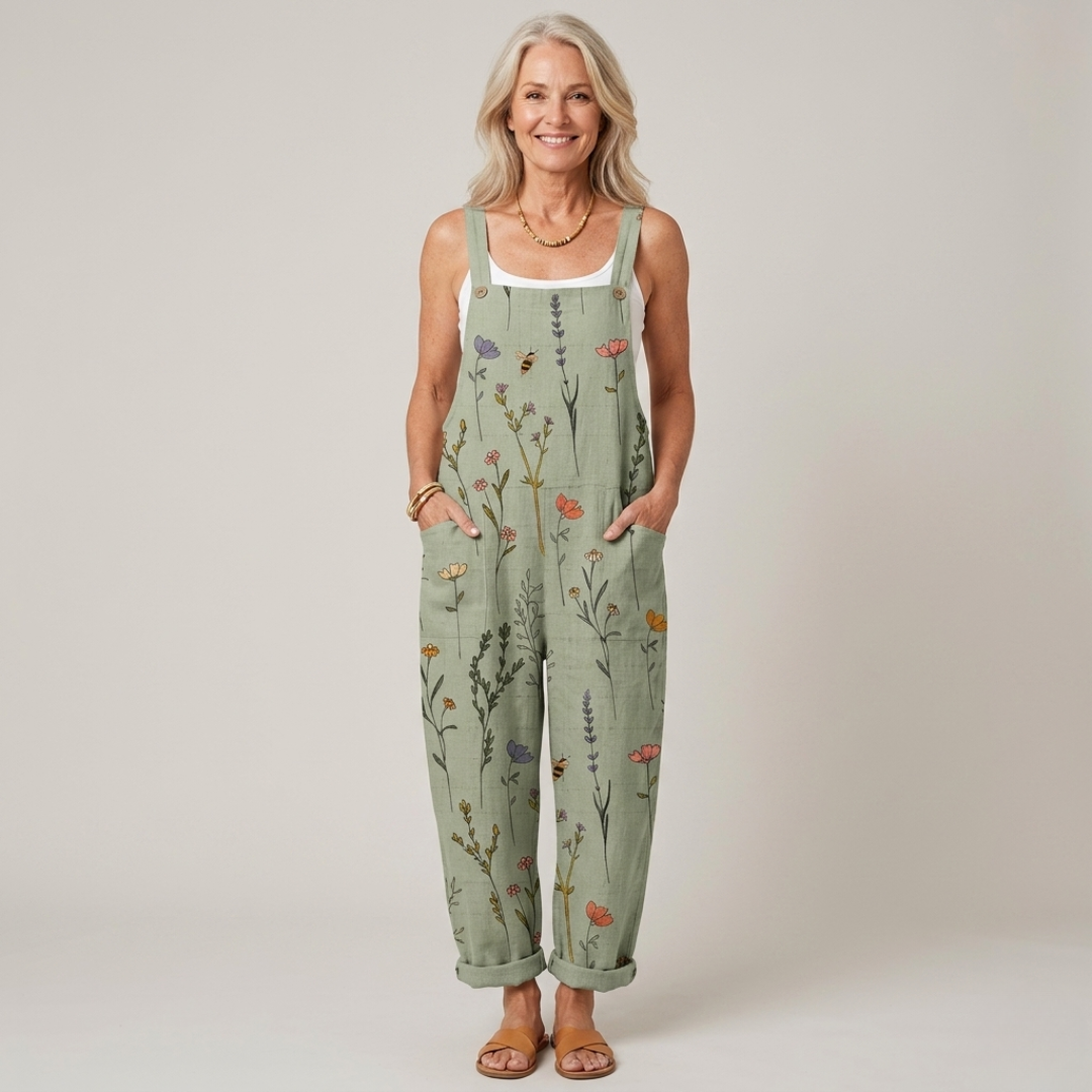 Comfortable Printed Overalls