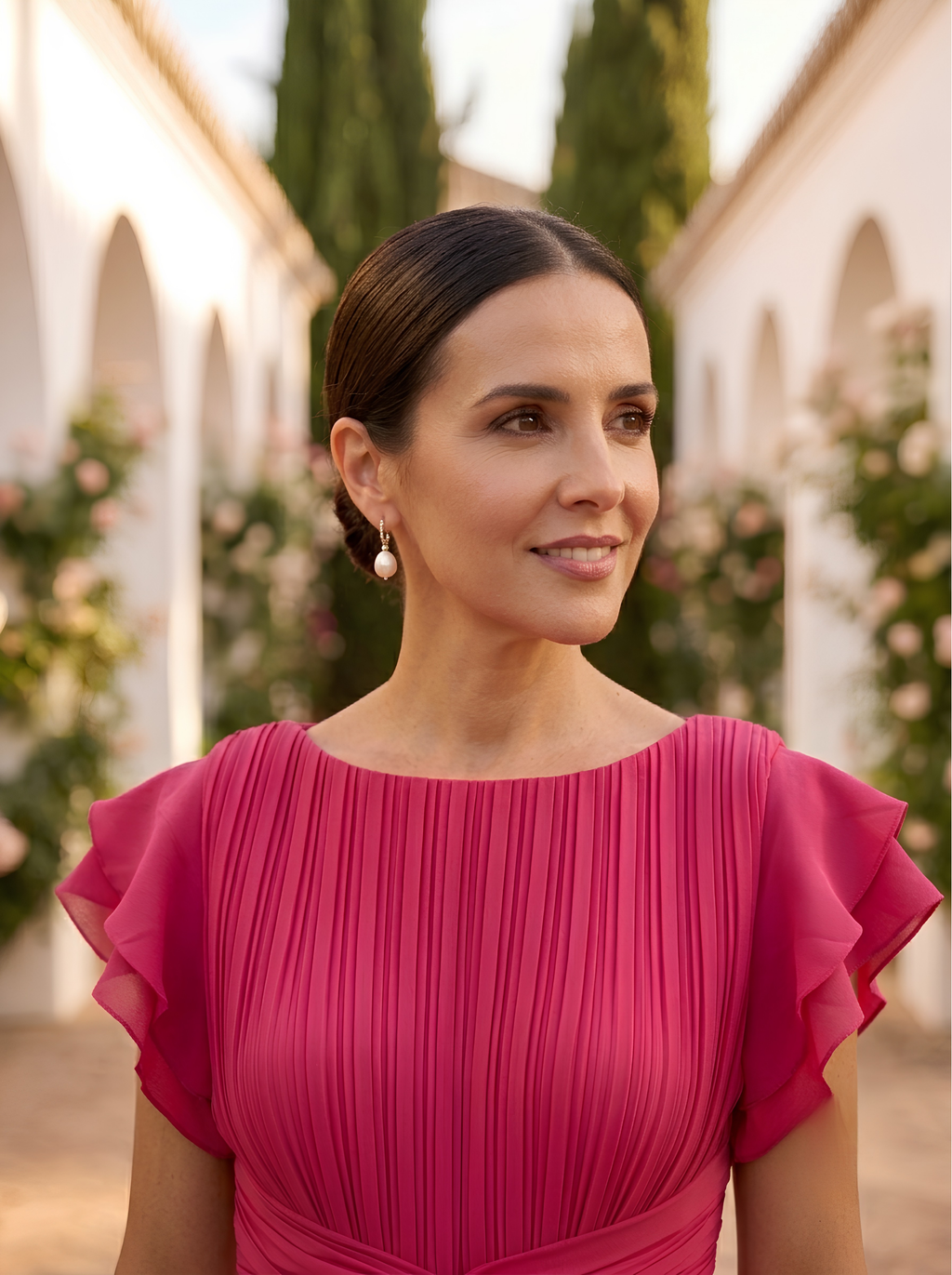 Rosa™ | Elegant Pleated Midi Dress