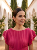 Rosa™ | Elegant Pleated Midi Dress