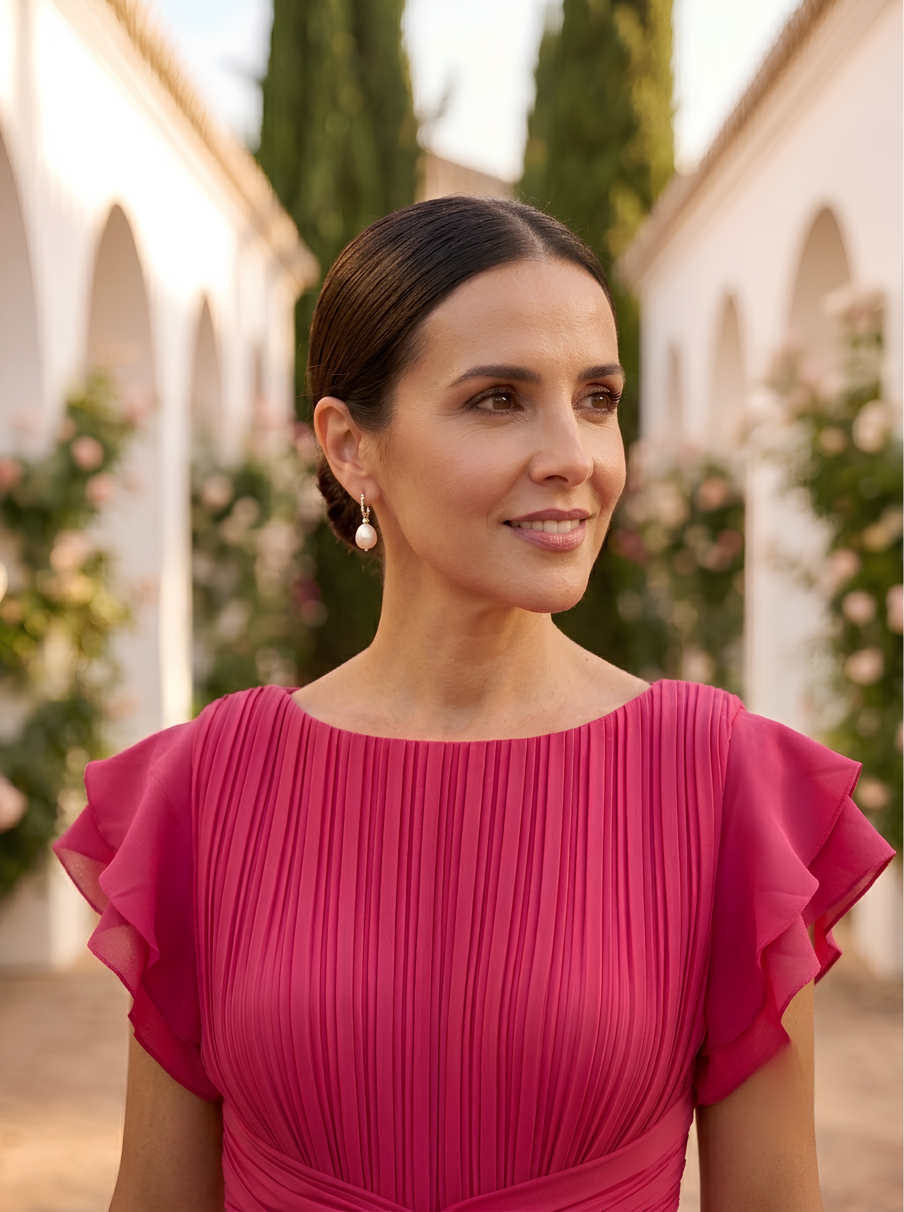 Rosa™ | Elegant Pleated Midi Dress