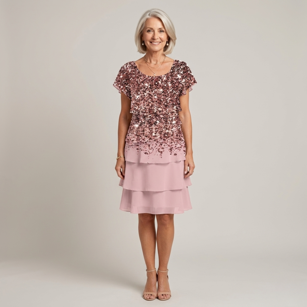 Gabriella | Elegant Comfort Ruffle Dress